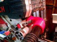 Customizable Vacuum Hose adapter, REMIX added bent pipe for miter saw by VVilhelnn