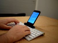 iPad + Nexus 4 + Apple Keyboard holder by raychaser