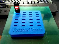24 slot USB Thumb Drive Organizer with TweakTown.com logo by TheMakersWorkbench