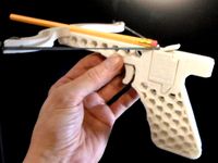 Crosslock 2.2 - 1 Hand Rubber-band Powered Crossbow - SINGLE PRINT MECHANICAL TOY by moltenplastic