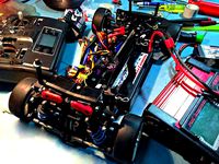 RC Car Active Suspension Shocktower on Schumacher Mi1 by jedkoch