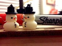 The Frostbit Brothers: Tiny Snowman Earrings by trihedral