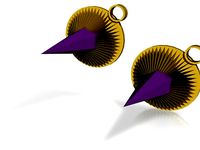 purple spike earrings by lokilaufeysen