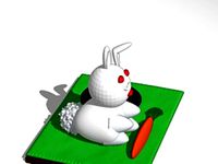 rabbit with carrot and hole by lokilaufeysen