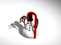 More printable snowman with tophat and candy cane by lokilaufeysen