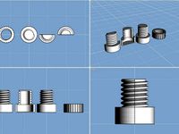 Nut and hollow Bolt Set. by 3DArtZ