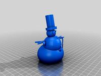 Snowman in tophat with candy cane by lokilaufeysen