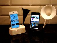 Iphone 4, 4S, 5 and 5S stand with speaker / horn by mikie10