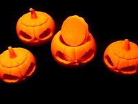 Jack-O-Lantern snap-on lid by christinachun