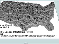 2012 USA Red vs. Blue County Demographic 2d to 3d Conversion by toguan