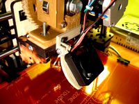Simple Fan Mount for Makerfarm Prusa i3/Greg's Accessible Extruder by beefinator