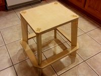 Plywood Stool with Footrest by tosjduenfs