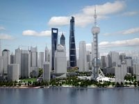 Shanghai Tower Downtown 3D Model