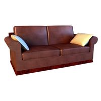 Sofa leather pillows 3D Model