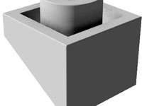 Roof Tile, 1x1x2/3, Inverted by brickgenerate