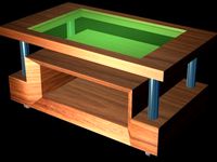 PROTOTYPE OF A MINIATURE WOOD CENTER TABLE C / NICHE COVER AND GLASS by Isarts3d