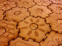 Settlers of Catan laser-cut interlocking tiles by danepowell