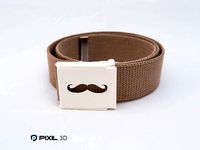 Mustache Belt Buckle by pixil3d
