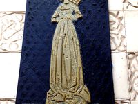 Medieval Lady Brass Memorial Plaque by BartW