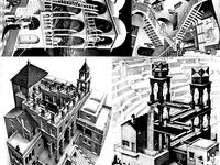 4x 3D'd 2D = 1&only M.C. Escher lithopanes by AlpinerBergen