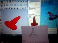 Dual color Single Nozle Traffic Cone Smile Key ring as will being printed @ St Paulus this weekend ;-) by XiaoShiZi
