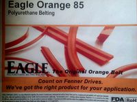 Printing in Polyurethane Rubber using Fenner Drives' Eagle Orange by pyrophreek