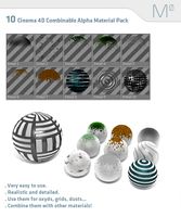 10 Cinema 4D Combinable Alpha Material Pack