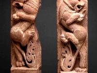 Rampant Mythical Lions (Vyala), 8th/9th century (RIGHT ONE ONLY) by ArtInstituteChicago