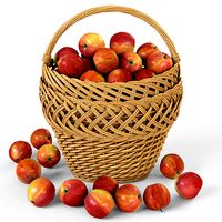 Wicker Basket 01 with Apples