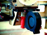 Clip-on Printrbot brushless blower turbine fan mount by zachnfine