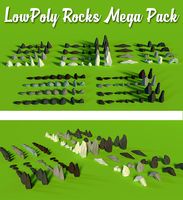 LowPoly Rocks MegaPack Bundle