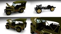 Full (w chassis) Jeep Willys MB Military Top