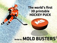 3D Printable Hockey Puck by Mold Busters by bustmold