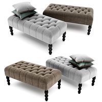 Footstool Upholstered with buttons