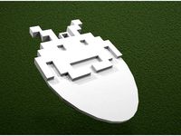 Space Invader Guitar Pick by AwesomeA