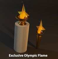 Two Olympic Flame 3D Model