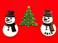 Snowman and Christmas Tree ornaments by dnewman