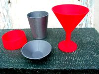 Parametric Wine Glass and Bowls  by pmoews