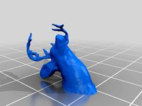 Deer Head Made from a Plaster Ornament by bre