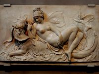 Venus Reclining on a Sea Monster with Cupid and a Putto by CosmoWenman
