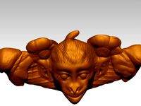 Baby Monkey with 2 Ice Cream Cones and 2 Flowers by jbakutis