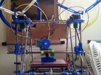 Dual Filament Spool Spindle with Guides for Reprap by polymaker