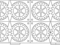 7 and 3 Gear Coasters DXF in mm for 600 x 300 laser cutter by Takeaway3DTech