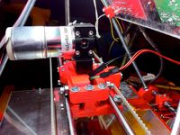 Brustruder + grooved hotend mount for mendel by koenkooi