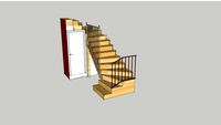 Escalier 2 quarts tournants + wc