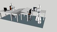 standing desk with stool