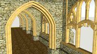 Harry Potter stone wall section courtyard corridor