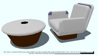 CHAIR CLUB #1 CUPCAKE OTTOMAN NO COLOR C14 BASES COLOR BY JOHN A WEICK