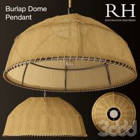 Burlap Dome Pendant