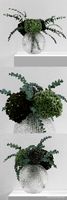 Green Hydrangeas with Eucaliptus baby blue in Bubble vase